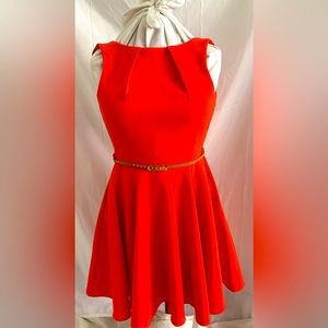 CLOSET Belted flare dress